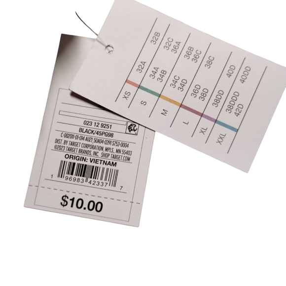 Auden Black Floral Lace Bra Size Large NWT - Picture 5 of 6